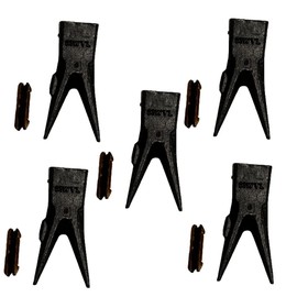 23WTL 5 Pack Twin Tiger Bucket Teeth and 23FP Flex Pins Fits for Backhoe Skid Steer Mini Excavator