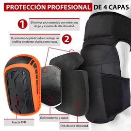 RONAN. Professional Knee Pads Work Gel Pads Knee Pads for Construction Gardening with Strong Double Straps and Easy Attachment