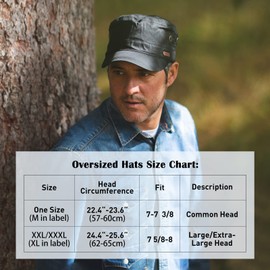 Comhats XXL/XXXL Caps for Men Extra Large Head Army Caps Military Cap 100% Breathable Cotton Sun Caps Oversized Baseball Cap for Golf Runnig 62-65cm 033#Green