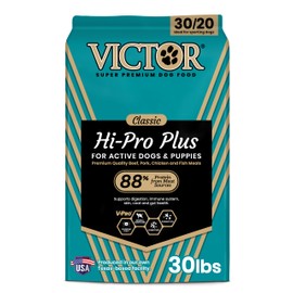 VICTOR Super Premium Dog Food – Hi-Pro Plus Dry Kibble – High Protein Dog Food with 30% Protein – Beef, Chicken, Pork, Fish Meals, Gluten Free - for High Energy and Active Dogs & Puppies, 30lbs