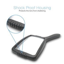 MagniPros Jumbo Size Magnifying Glass Wide Horizontal Lens(3X Magnification)- Shockproof Housing & Scratch Resistant Design W/Large Viewing Area Ideal for Reading Small Prints & Low Vision