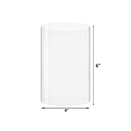 CYS EXCEL D-4" H-6" Glass Open Ended Hurricane Candleholder Bottomless Cylinder Sleeve Clear Chimney Shade Tube Cover, 1 Piece