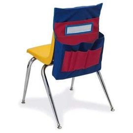 Kradox Chair Back Pocket/Organizer School Seat Chair Storage Pocket Polyester with Name Tag Slot Multiple Pockets for School Preschool Classroom Daycare Home