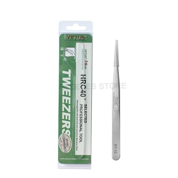 Vetus Straight or Curved Tip Tweezers for Eyebrow Extensions Stainless Steel