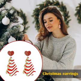 Christmas Earrings Gifts for Women Stocking Stuffers Christmas Jewelry Christmas Gifts Holiday Earrings Bow Christmas Tree Santa Claus Snowflake Reindeer Earrings for Christmas Gifts 2024