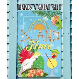 Beach Decor - We're On Island Time - Beach Sign Metal Sign - Wall Art Beach Signs for Indoor/Outdoor - Beach Decor for Bedroom, Pool Decorations Outdoor, Beach Signs for Home Decor