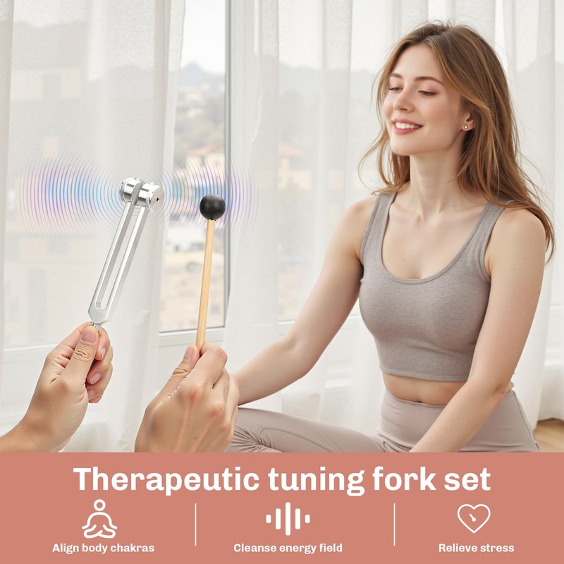 TEKGERLU Professional Therapeutic Tuning Forks Set - 128Hz 256Hz 512Hz
