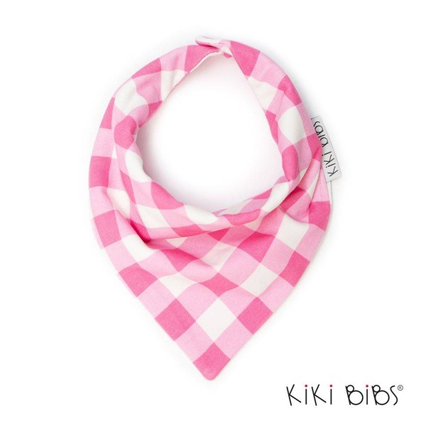 KIKI BIBS BANDANA PINK CHECKED