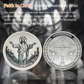 50Pcs Christian Challenge Coins — Bulk Christian Commemorative Coins, Metal Prayer Gifts, Suitable for Male Collectors, Religious Church Party, and Military Souvenirs