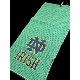Unbranded Notre Dame (5in Logo) Golf Towel / (8in x 16in) 27k Stitches No Fold