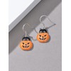 Pumpkin Earrings for Women 925 Sterling Silver Cat Halloween Dangle