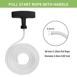 2-Pack Pull Cord 3.9 ft with Recoil Starter Handle, 4.0mm pull start rope Fit for Honda GX160 GX200 GX240 GX270 GX340 GX390, Pull Starter for Lawn Mower, String Trimmer, Generators, Small Engines
