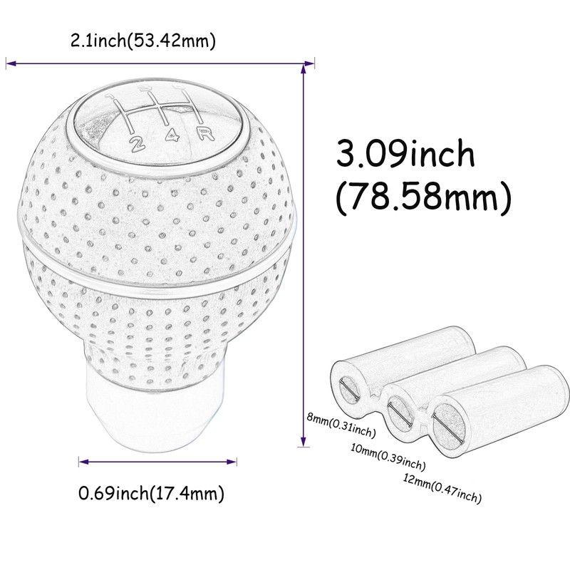 Temzzer Shifter Knob 5 Speed Car Gear Shift Handle Ball