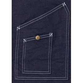 Face Mix Lee LCK79004 Under The Waist Middle Apron, Women's, Men's, Cafe Work, Uniform, Indigo Navy, Denim, Free size