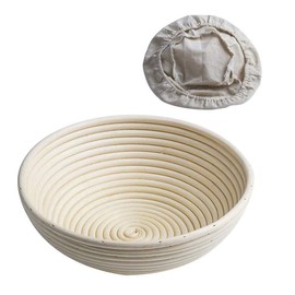 CAN_Deal Round 8 inch 22cm Banneton Proving Basket Bread Proofing Rattan Bowl For 800g Dough with Free Liner