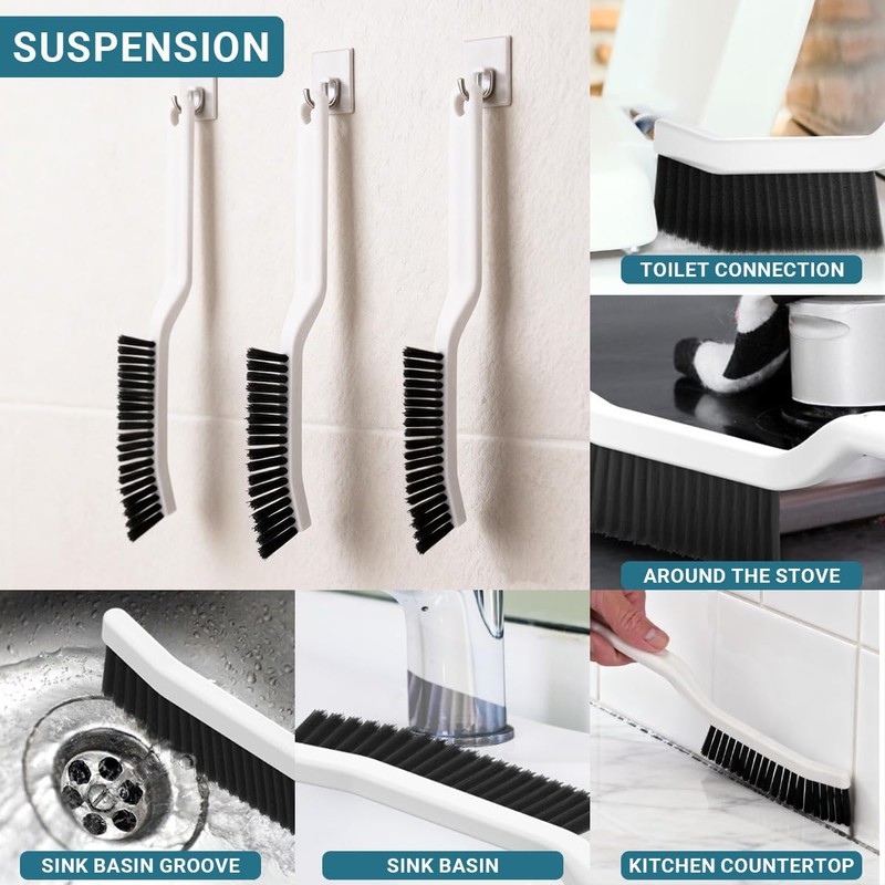 11PCS Crevice Cleaning Brush Set, Hard Bristle Gap Cleaning Tool,