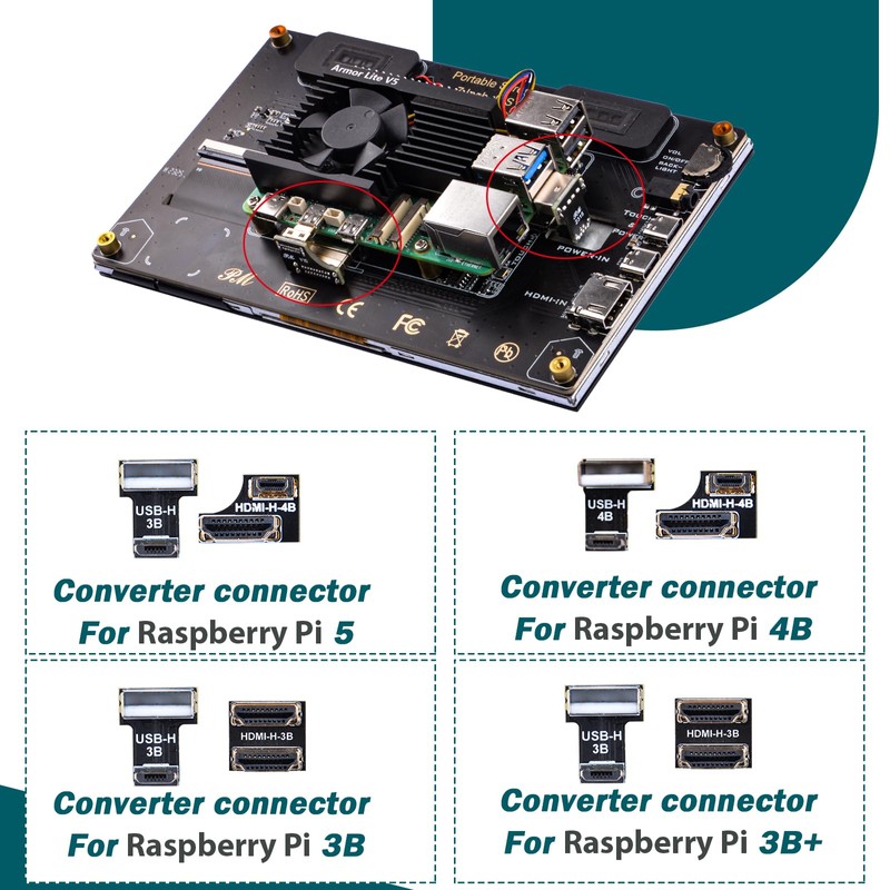 GeeekPi 7" Capacitive Touch Screen for Raspberry Pi HDMI Monitor