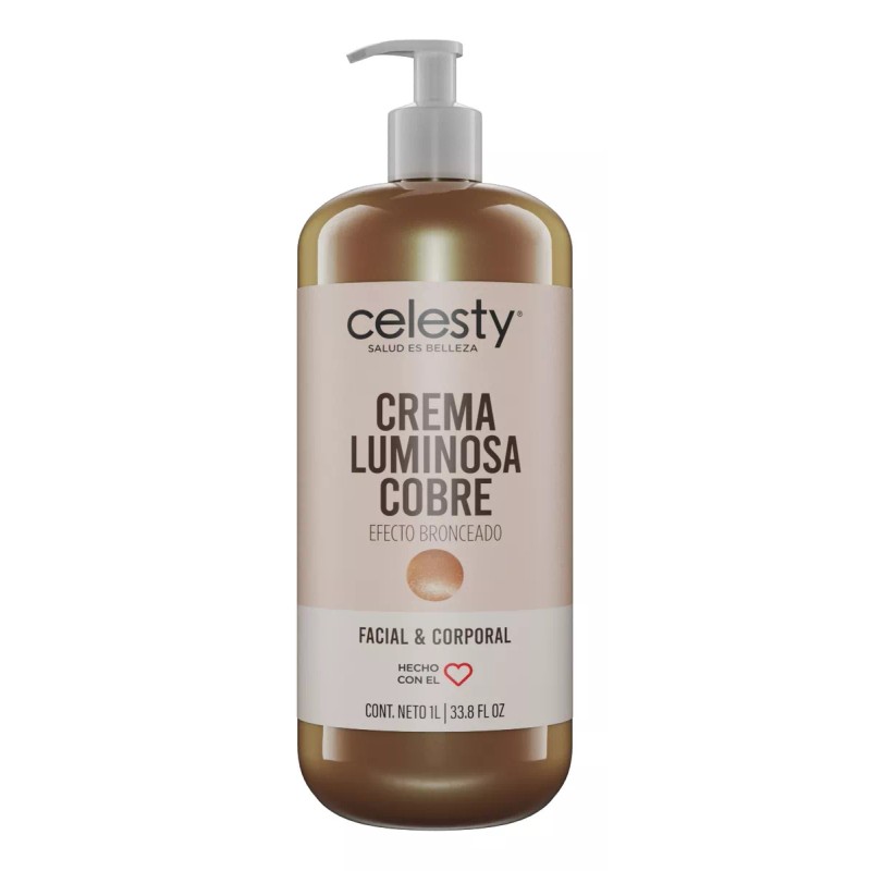 Celesty Crema Luminosa Cobre Glow Copper 1lt Efecto Bronceado