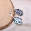 Tree of Life Hand Wrapped Iridescent Abalone Shell Teardrop Earrings