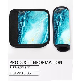 TPOAEL 2 Pack Luggage Handle Wrap Travel Tags - Set of Luggage Tags for Suitcases, Identifiers, Marker, and Handle Covers - Cruise Accessories and Travel Gifts（Blue Marble