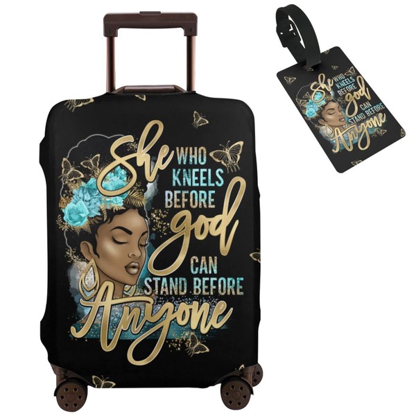 Hepmant Travel Suitcase Protector African American Woman Elastic Protective Washable