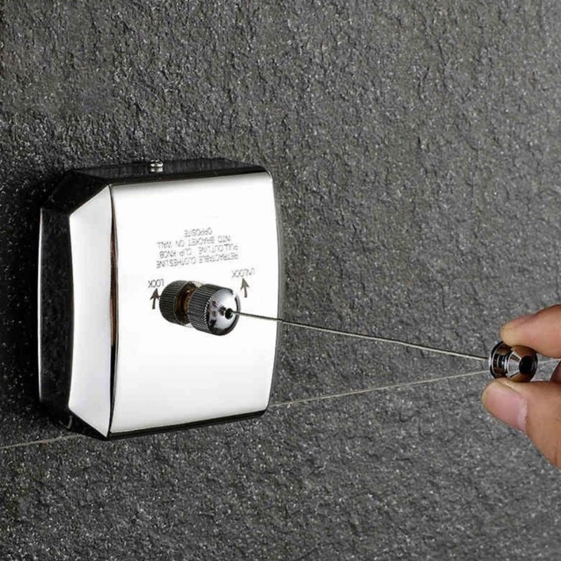Retractable Clothesline 304 Stainless Steel Rust Resistant Space Saving Wall