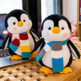 champracer Penguin Cuddly Toy 23 cm Penguin Plush Doll with Neckerchief for Girls, Boys & Babies - Fluffy Stuffed Toy for Cuddling & Playing, Penguin Stuffed Toy Cuddly Toy Gift (Red)