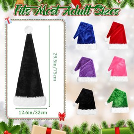 Extra Long Santa Claus Hat for Adults,75cm Large Black Christmas Hat Xmas Caps,Velvet Christmas Hat Santa Claus Costume Father Christmas Fancy Dress Accessory Props For Christmas Party Funny Xmas Gift