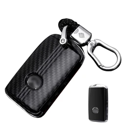 LETINGFAR Key Case for Mazda with Key Holder, Smart Key Case, Key Cover, 3 Buttons ABS Plastic, Fastback Remote Control Key Case for Mazda Cars, Black