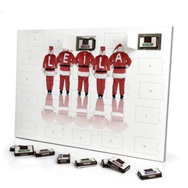 printplanet - Adventskalender mit Namen Leila - gefüllt mit Schokoladen-Füllung - personalisiert mit Namens-Motiv Weihnachtsmänner - Schoko-Kalender, Weihnachtskalender