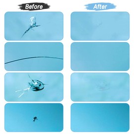 WASAIQI Glass Repair Kit, Windshield Crack Repair kit, Quick Repair Scratch Chip Cracks Repair Kit(2 Pack), Black, XFY001