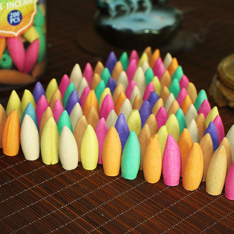 200 PCS Backflow Incense Cones for Waterfall Incense Burner, Mixed