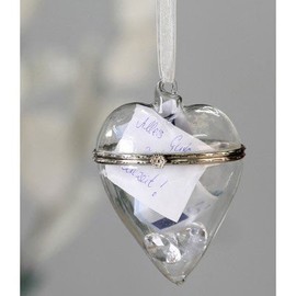Casablanca 87505 Hanging Heart Glass Decoration Gift Idea Wedding Decoration