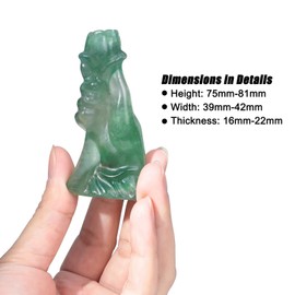 KYEYGWO Hand Holding Rose Crystal Figurine Decor for Table Shelves, Love Sign Hand Statue Flower Sculpture Romantic Gifts for Women, Fluorite