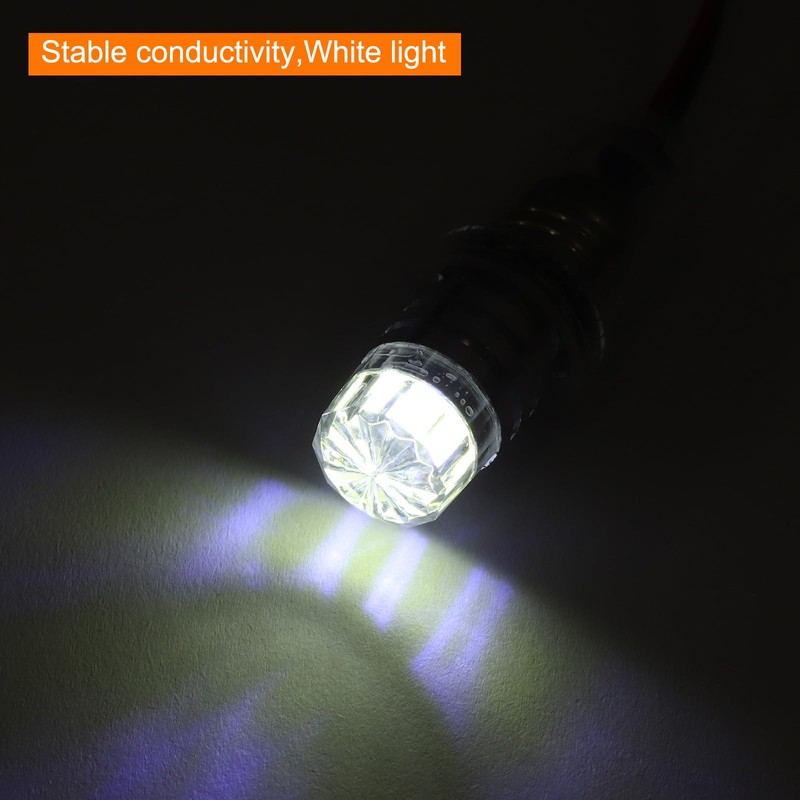 MECCANIXITY 3V/0.12A E10 Mini LED Light Bulbs, 2Pcs Miniature Screw