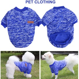 HuaLiSiJi Dog Jumper, Large Dog Jumper, French Bulldog, Warm and Lightweight, with a Soft Texture, Elasticity, Easy to Wear (Dark Blue + Navy Blue, 3XL)