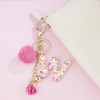 OKAICEN Deep Pink Resin Alphabet Initial Letter Keychain Keyring for