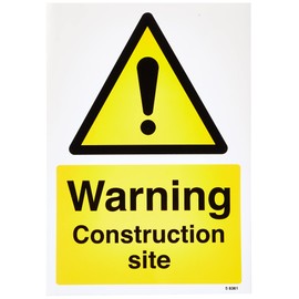 Caledonia Signs 58361 Warning Construction Site Sign, A4 SAV