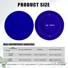 GIDWRIY French Classic Beret Women's Beret, Women's Wool, French Hat, Winter Hat, Beret Hat, Artist Hat, Pantomime, Berets for Spring, Autumn, Winter, Treasure Blue, 58