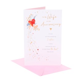 UK Greetings | Wedding Anniversary Card for Wife | Happy Anniversary | Her, Girls, Women | Loving Design | With Envelope | 171 x 260 mm