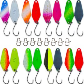 Paradox Fishing Trout Spoon Set I 8 Spoons 2.5 g with 8 Snaps I Trout Bait Set for Trout Fishing Trout Spoons Trout Spoon Trout