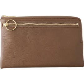 [SLIP-ON] Genuine Leather Wallet Multifunction Pouch OSL Wallet Pouch, Gray Blue, beige (taupe)