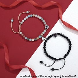 XianNVXI Matching Couples Bracelets - Long Distance Relationship Gifts - His and Her Bracelet Jewellery - Valentines Gifts