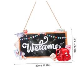 Mikinona Wooden Back to School Welcome Sign Classroom Door Hanger with Preattached Rope Inspiring School Decorations for Celebrations for Classroom Home Use