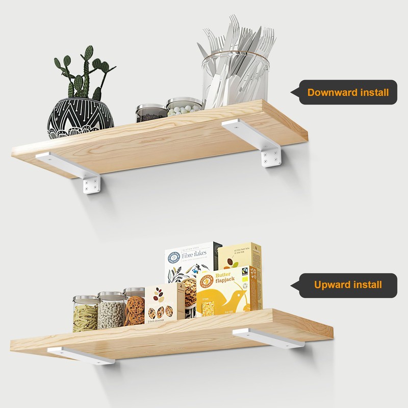 White Floating Shelf Brackets 10 inch, Heavy Duty Wall Shelf