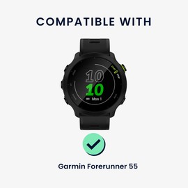 kwmobile Smartwatch Strap Compatible with Garmin Forerunner 55 - Replacement Silicone Band with Buckle - Embossed Pattern