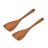 2PCS Wooden Spatula,Bamboo Spatula, Long Handle for Frying, Baking &