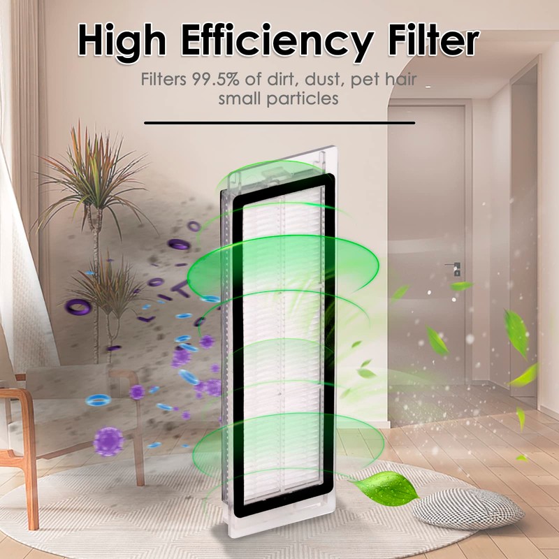 (12 Pack) HEPA Filter Compatible With Roborock S6 Pure S6