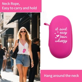 ZOCYASTHM Asthma Inhaler Holder Case – Hard Shell Travel Storage Case, High Visibility, Compact & Secure Fit – On-the-Go (Inhaler Not Included) - (Inhaler Width Larger than 1.8 inch will NoT fit)