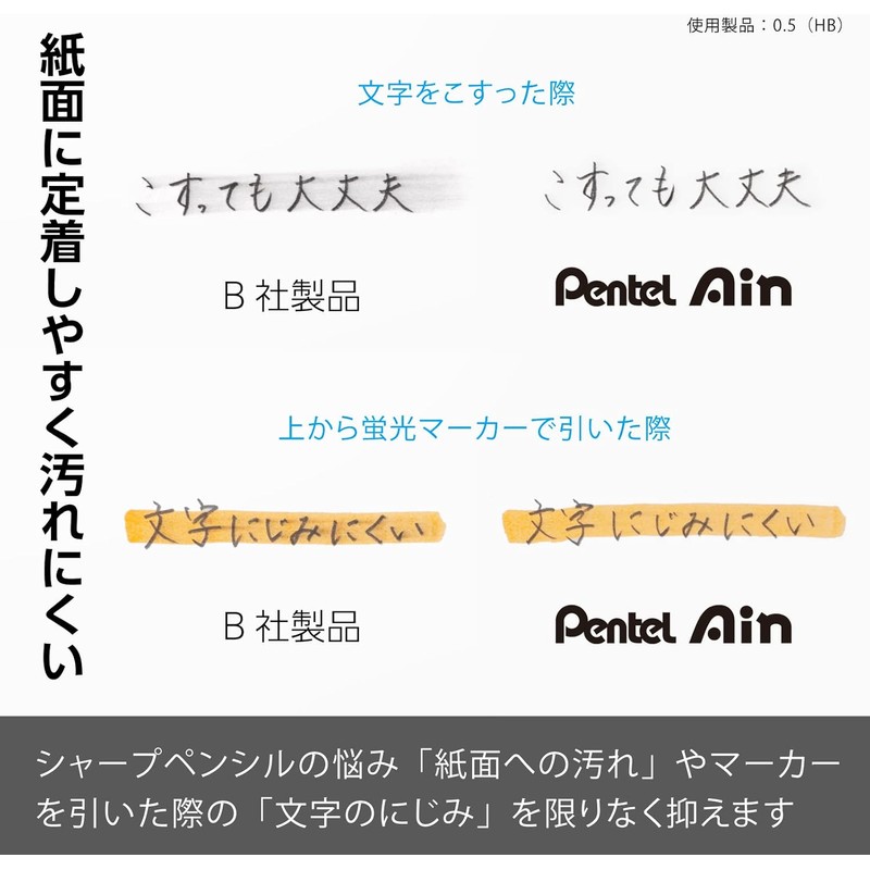 Pentel XC285-2B Pentel Ain 0.5mm 2B 5pcs Sharp Leads